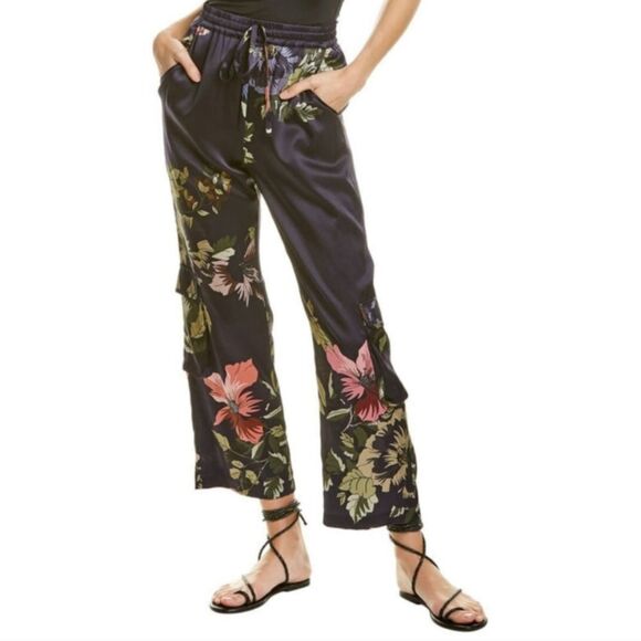 Johnny Was Silk Wide Leg Pants XS